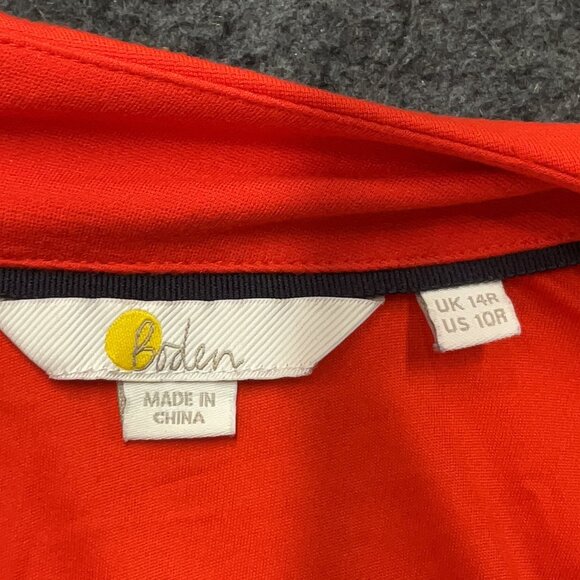 Boden | Long Sleeve Dress | Orange-Red | Mid-Length | 10 - Picture 3 of 4